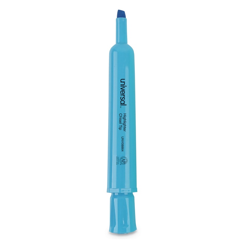 DESK HIGHLIGHTERS, CHISEL TIP, FLUORESCENT BLUE, DOZEN