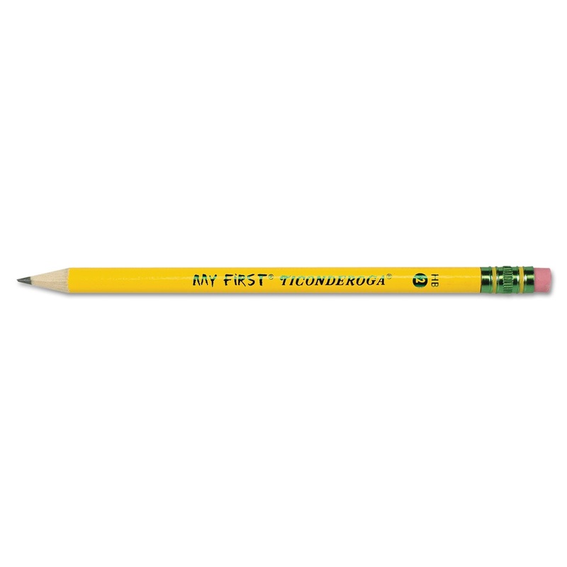 MY FIRST WOODCASE PENCIL WITH ERASER, HB (#2), BLACK LEAD, YELLOW BARREL, DOZEN